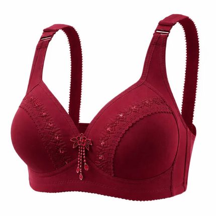 Premium Full-Coverage Non-Wired Lace Embroidered Bra